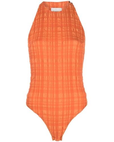 Nanushka Crinkled Open-back Body - Orange