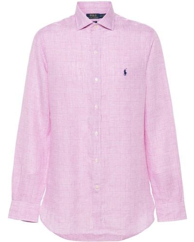 Polo Ralph Lauren Kariertes Hemd mit Polo Pony-Stickerei - Pink