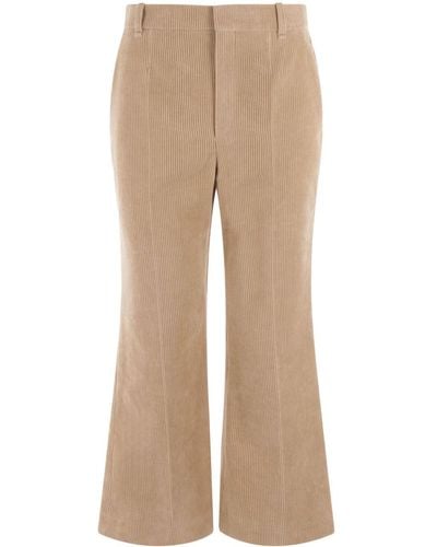 Chloé Cropped Corduroy Trousers - Natural
