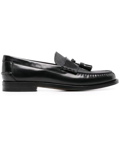 Gucci Tassel-detail Leather Loafers - Black