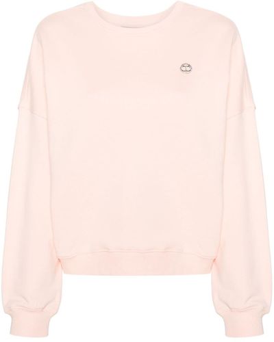 Twin Set Logo-plaque Cotton Sweatshirt - Pink