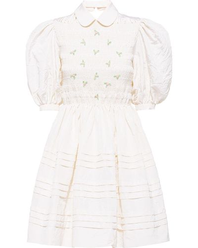 Miu Miu ファイユ シルク ドレス - ホワイト