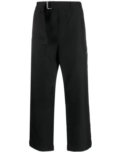 OAMC Buckled Cotton Cropped Trousers - Black