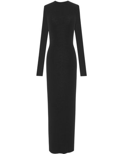 Saint Laurent Vestido largo con espalda abierta - Negro