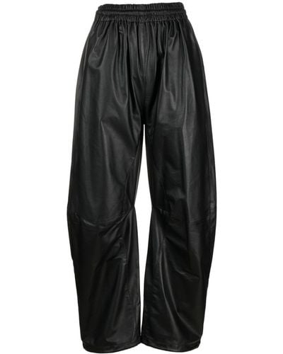 Mackage Illona Ladles Drawstring-waist Leather Trousers - Black