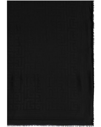 Balmain モノグラム スカーフ - ブラック