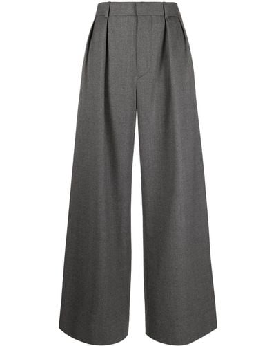 Wardrobe NYC Mélange Wide-leg Wool Trousers - Grey