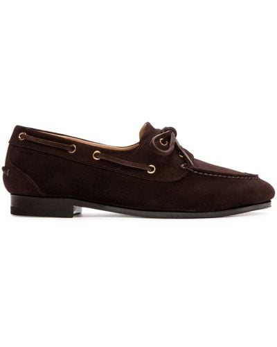 Bally Plume Suede Moccasins - Brown