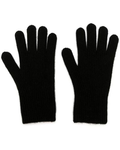 Totême Ribbed-knit Cashmere Gloves - Black