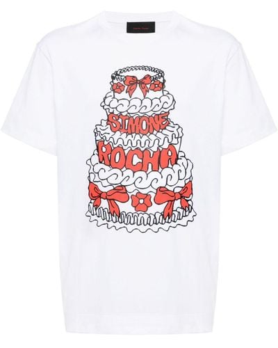 Simone Rocha T-shirt con stampa - Bianco