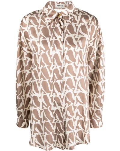 Aeron Julia Silk-blend Shirt - Natural