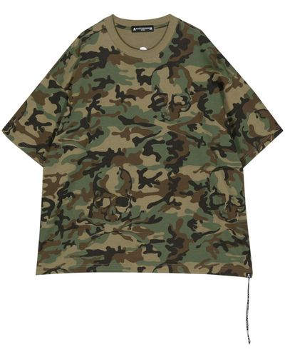 MASTERMIND WORLD Camouflage-print Cotton T-shirt - Green