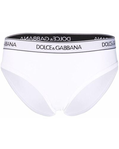 Dolce & Gabbana Logo-waistband Jersey Briefs - White