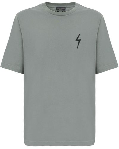 Giuseppe Zanotti Logo-patch Cotton T-shirt - Grey