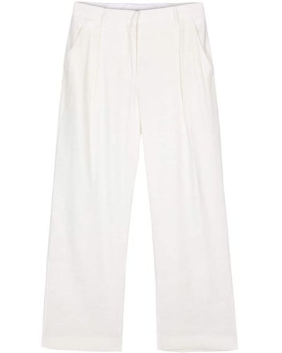 Lardini Pantalon à détail plissé - Blanc