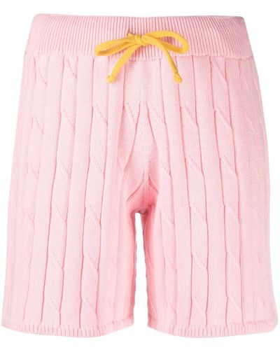 Joshua Sanders Drawstring Cotton Knitted Shorts - Pink