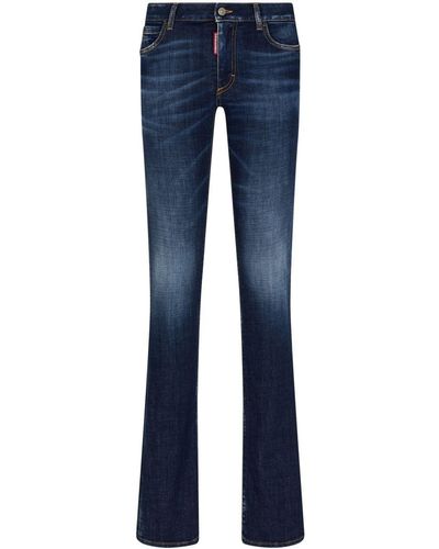 DSquared² Cut-Out Skinny Jeans - Blue