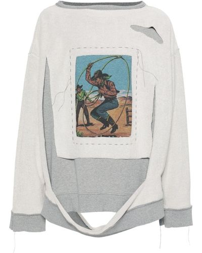 Maison Margiela Sweat à effet usé - Gris