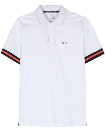 Sun 68 Rubberised-logo Polo Shirt - White