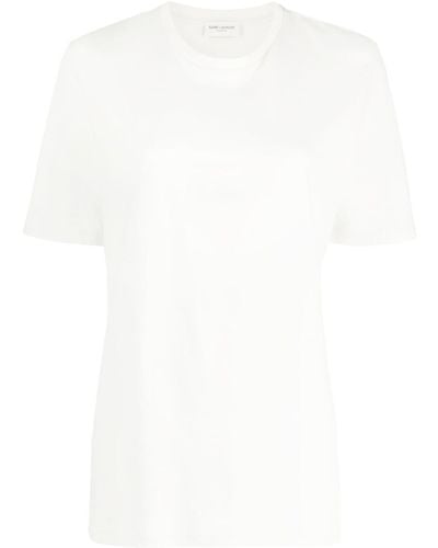 Saint Laurent T-Shirt mit Logo-Stickerei - Weiß