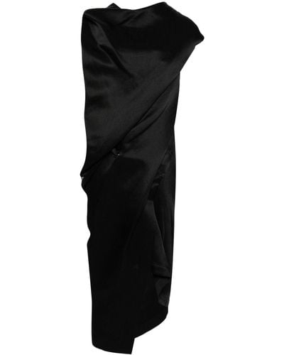 Issey Miyake Enveloping Draped Midi-dress - Black