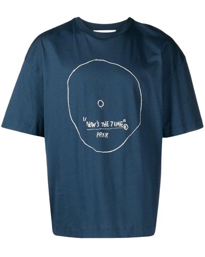 Etudes Studio T-Shirt mit grafischem Print - Blau