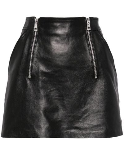 Elisabetta Franchi A-line Leather Miniskirt - Black