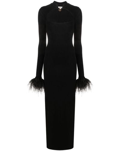 MANURI Maxi-jurk Met Vierkante Hals - Zwart