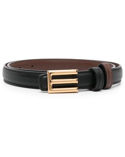 Etro Leren Riem Met Logogesp - Zwart