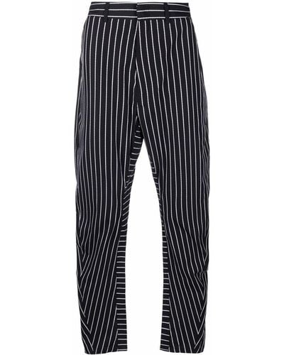 Tom Wood Straight-leg Striped Trousers - Black
