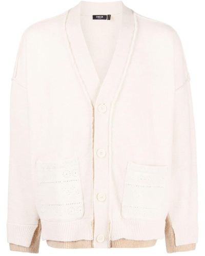 FIVE CM Embroidered-detail Knitted Cardigan - Natural