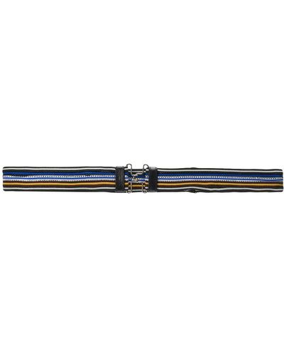 Prada Striped Clasp Buckle Belt - Blue