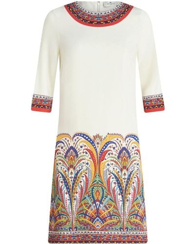 Etro Kleid mit Paisley-Print - Weiß