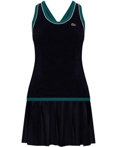Lacoste Geplooide Mini-jurk Met Logoplakkaat - Zwart