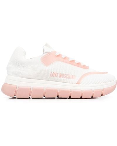Love Moschino Logo-print Lace-up Trainers - White