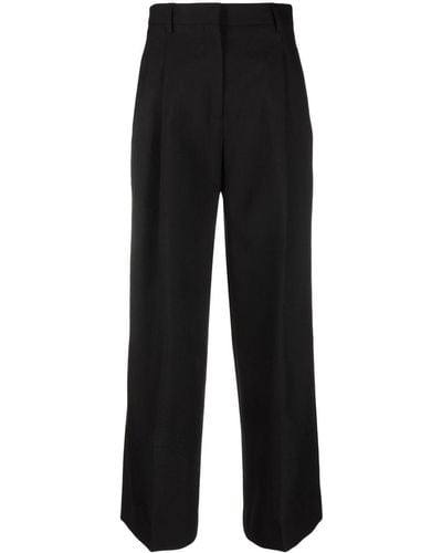 Burberry Pantalones anchos de talle alto - Negro