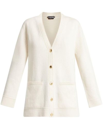 Tom Ford Button-up Cashmere Cardigan - White