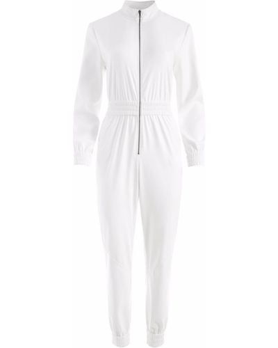 Alice + Olivia Levi Vegan Leather Jumpsuit - White