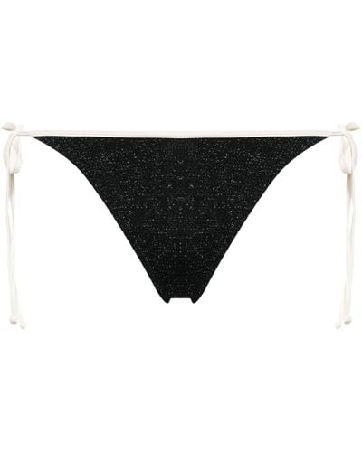 Mc2 Saint Barth Marielle String Lurex Bikini Bottoms - Black