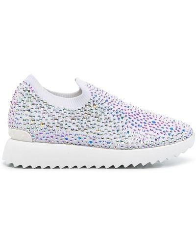 Le Silla Claire Crystal-embellished Trainers - White