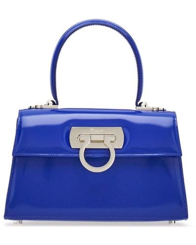 Ferragamo Iconic Leather Tote Bag - Blue