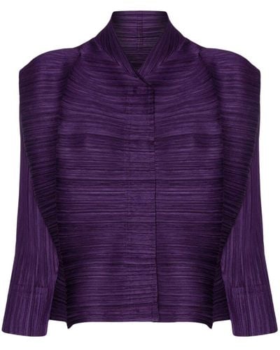 Pleats Please Issey Miyake Chaqueta con efecto plisado - Morado