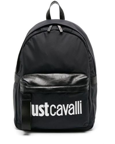 Just Cavalli Mochila con logo bordado - Negro