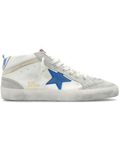 Golden Goose Mid Star Distressed-effect Trainers - Blue