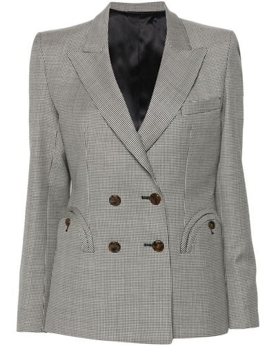 Blazé Milano Houndstooth-patterned Blazer - Grey