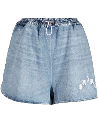 Amiri Pantalones vaqueros cortos con logo estampado - Azul