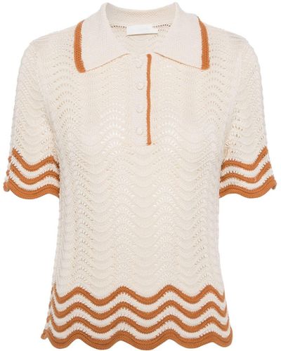 Zimmermann Junie cotton knitted top - Blanco