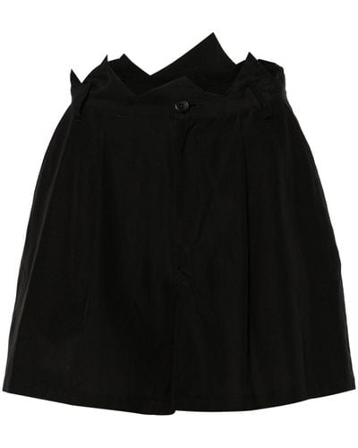 Yohji Yamamoto Asymmetric-edge Shorts - Black
