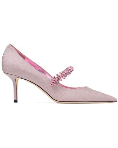 Jimmy Choo Bing 65mm Glitter Court Shoes - Pink