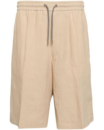 Paul Smith Drawstring-waist Linen Shorts - Natural